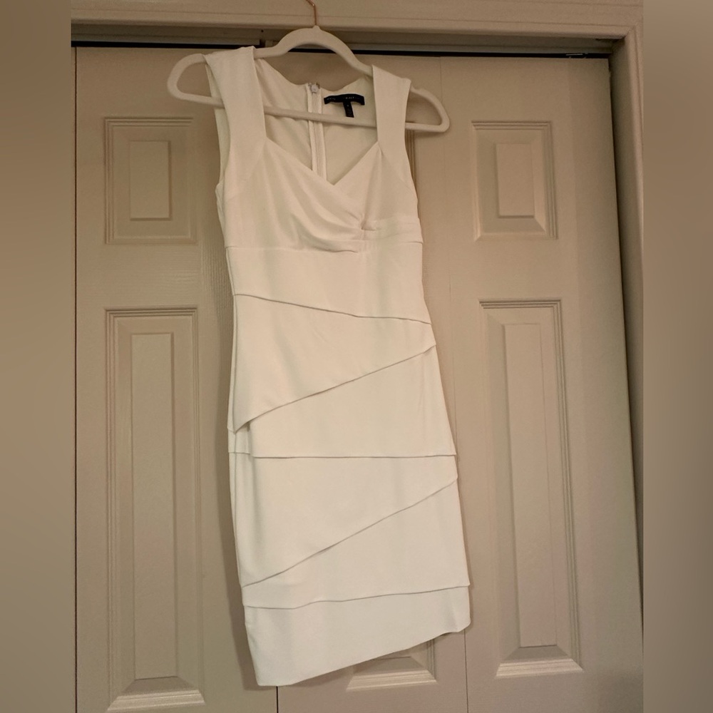 White House Black Market White Layered Mini Dress